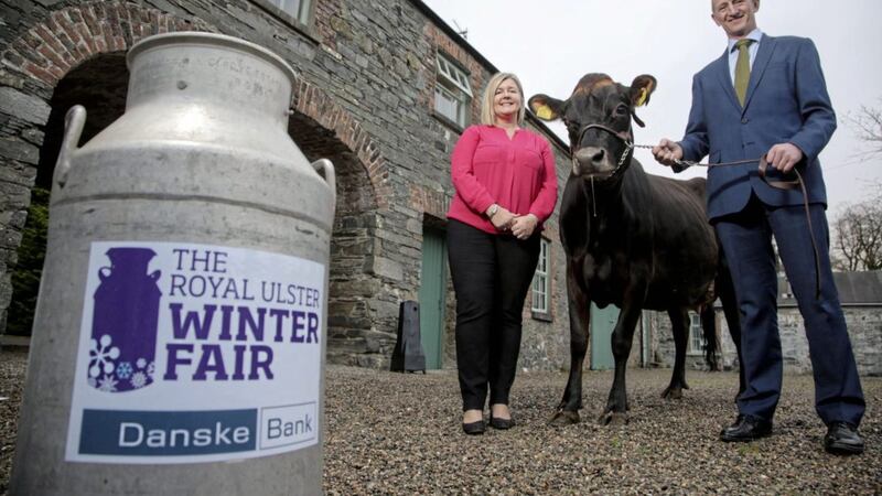 Rhonda Geary (RUAS) and Robert McCullough (Danske Bank) launch of the 32nd Royal Ulster Winter Fair which takes place on Thursday December 14 at Balmoral Park. Photo: Brian Thompson 