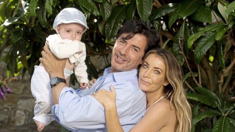 Jean-Christophe Novelli pictured with fianc&eacute; Michelle and their son Valentino 