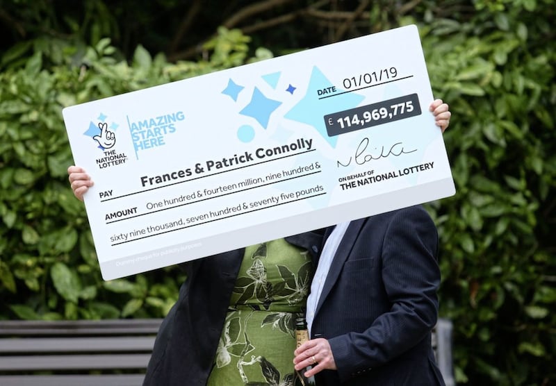 Frances and Patrick Connolly, who live in Moira, Co Down, matched the winning numbers in the New Year&#39;s Day EuroMillions draw. Picture Mal McCann 
