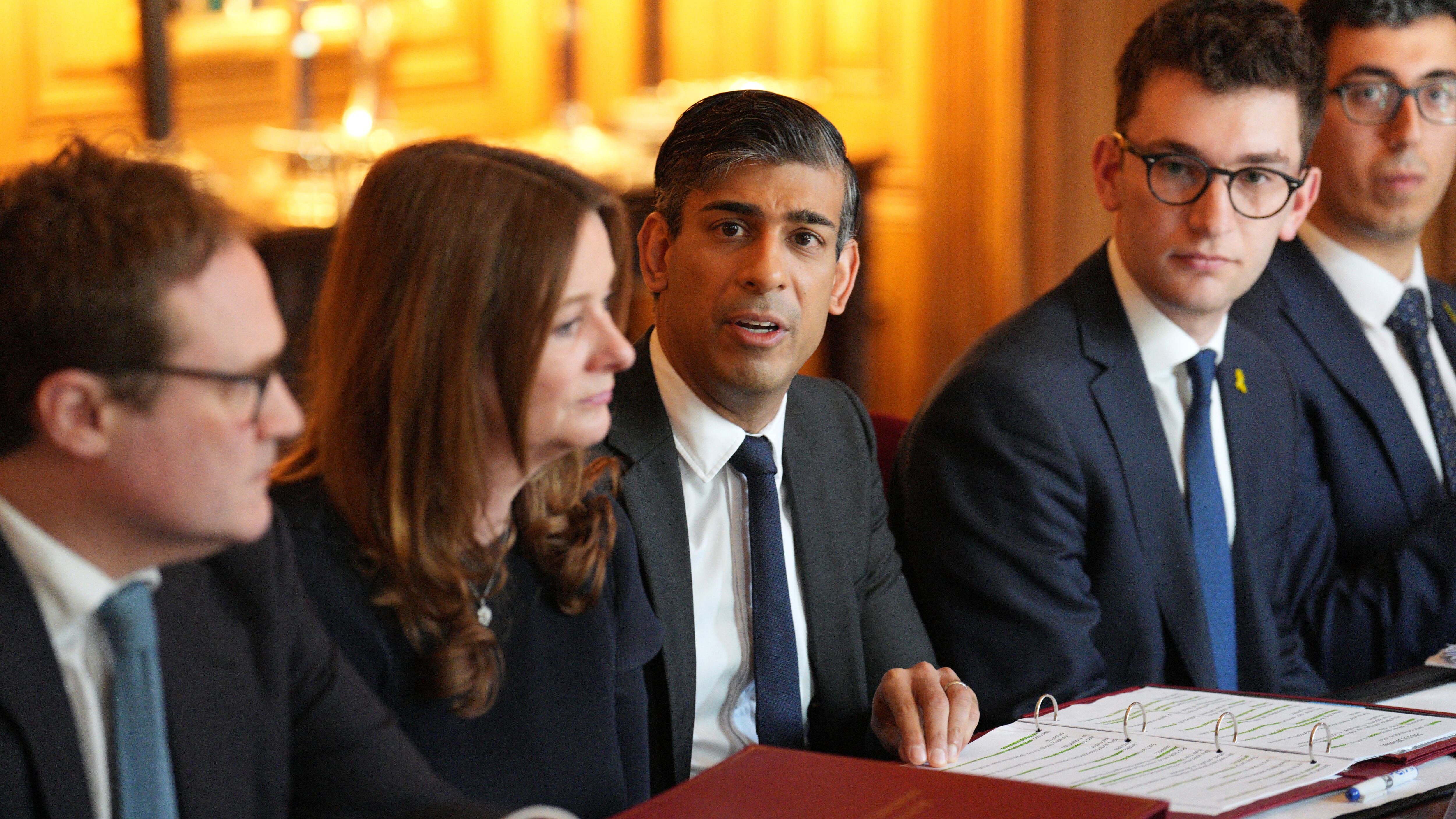 Prime Minister Rishi Sunak chairs a meeting with vice chancellors from some of the country’s leading universities and representatives from the Union of Jewish Students in Downing Street, London, to discuss efforts to tackle antisemitism on campus and protect Jewish students
