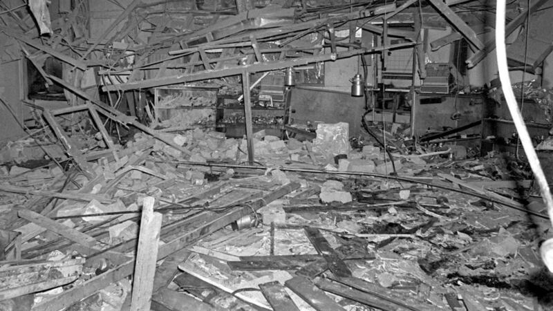 File photo dated 22/11/74 of the wreckage left at the Mulberry Bush pub in Birmingham after an IRA bomb exploded. Picture from Press Association 