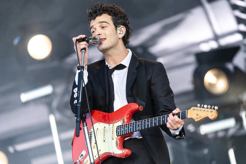 Matty Healy from The 1975 performing on the main stage during BBC Radio 1’s Big Weekend