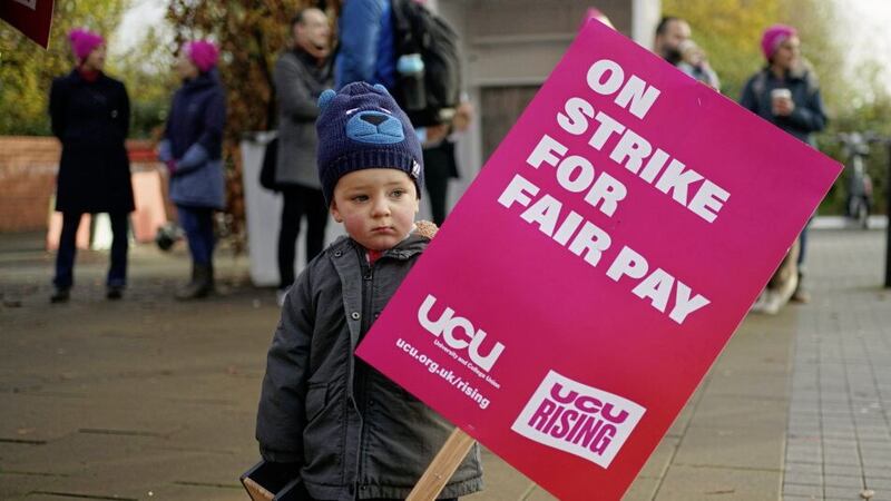 The action is by members of the University and College Union (UCU), which represents lecturers and support staff. Picture by Jacob King/PA Wire 