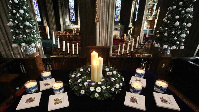 Candles at special service to remember the victims of the Glasgow bin lorry crash. Picture by Andrew Milligan, Press Association              