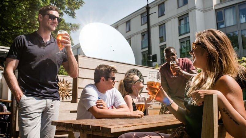 London brewer Meantime has created the mirror as part of a beer garden experiment.