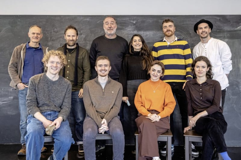 The Translations cast: pictured front, left to right, are Leonard Buckley, Aidan Moriarty, Holly Hannaway and Zara Devlin; back, left to right, are Howard Teale, Ronan Leahy, Brian Doherty, Suzie Seweify, Andy Doherty and Marty Rea. 