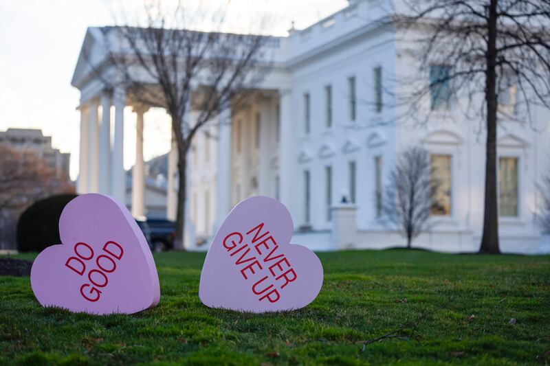 St Valentine’s Day is known to be one of Mrs Biden’s favourite celebration days (AP)
