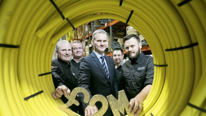 Northern Ireland&rsquo;s largest plumbing and heating supplier, Bassetts, has completed a major &pound;2 million investment programme and created 12 new jobs. Pictured are Leighton Bancroft, Billy Clarke, Alan Wright, Ian Murray and James Kerrigan 