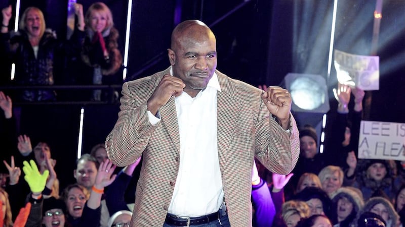 Evander Holyfield celebrates being evicted from the Celebrity Big Brother house after his ill-fated appearance on the show in 2014. Picture by PA 