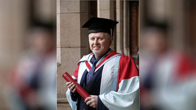 Fr Gary Donegan at QUB graduations. Picture by Hugh Russell 