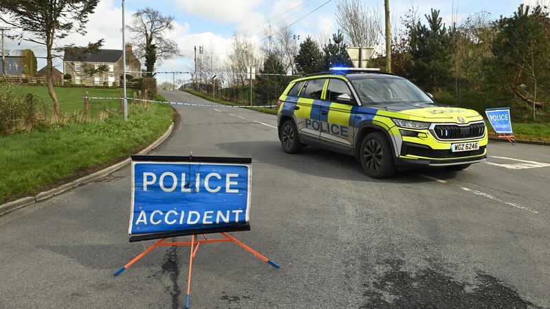 A cordon near to the scene on the Ballynahonemore Road in Armagh where four people died in a single-vehicle collision