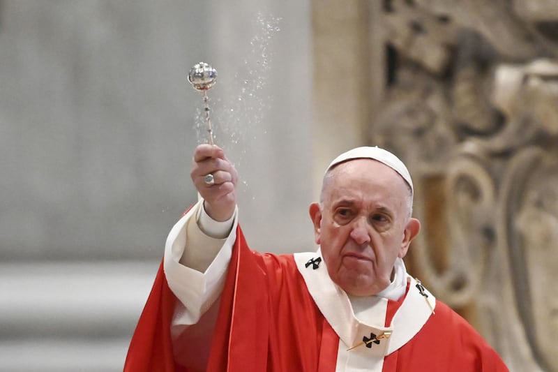 &nbsp;Pope Francis celebrating Palm Sunday Mass. Picture by AP Photo/pool/Alberto Pizzoli