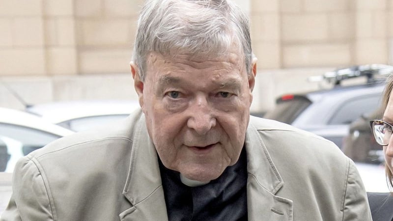 Cardinal George Pell arrives at the County Court in Melbourne in February last year. Picture by AP Photo/Andy Brownbill 