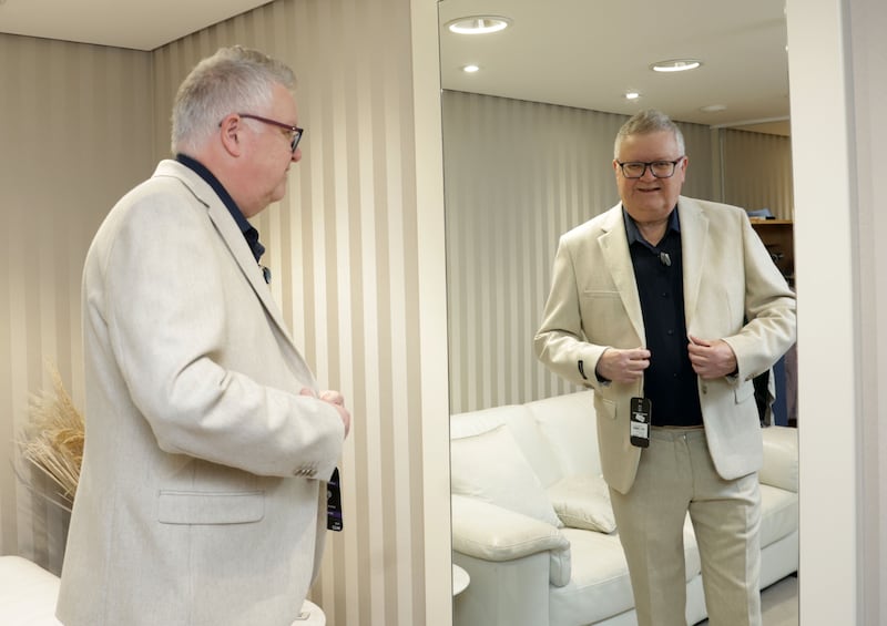 Irish News Business Editor Gary McDonald during a Person Shopping trip at Victoria Square.
PICTURE COLM LENAGHAN
