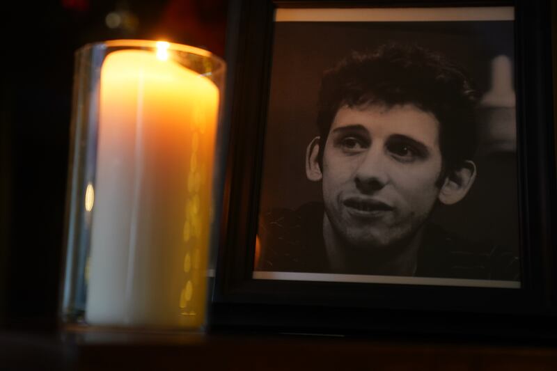 A tribute to Shane MacGowan at the Mansion House in Dublin (Brian Lawless/PA)