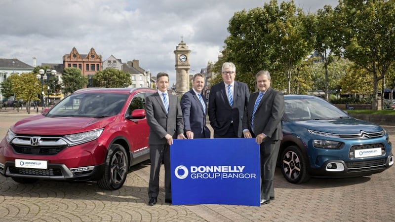 Announcing Donnelly Group&#39;s ninth site in the north are (from left) are site director Paul Compton, managing director Dave Sheeran, director Raymond Donnelly and general sales manager Michael Shaw 
