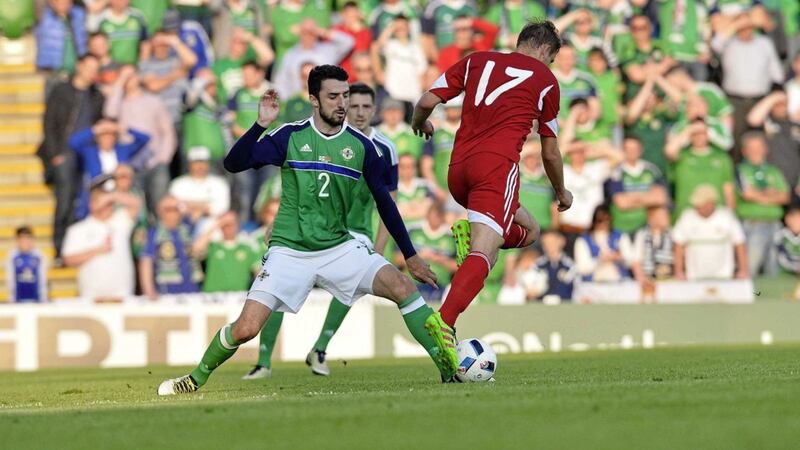 Conor McLaughlin is aiming to regain the number two jersey for Northern Ireland.<br /> Photo Mark Marlow/Pacemaker Press