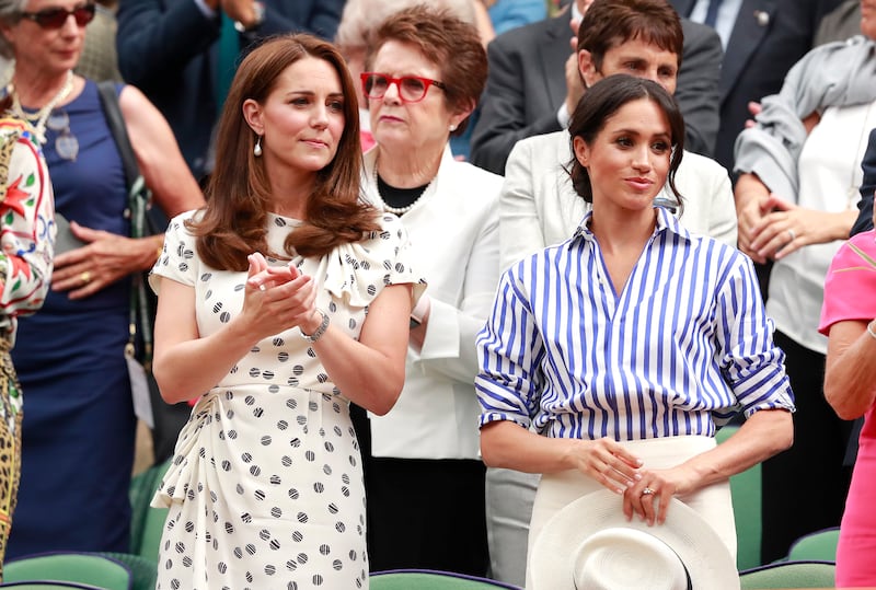 the Duchess of Cambridge and The Duchess of Sussex at Wimbledon 2018
