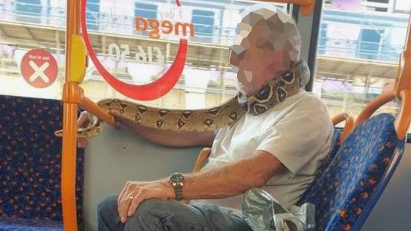 Authorities suggested a snake was not a valid face covering after the man was seen with a reptile on a bus in Manchester.