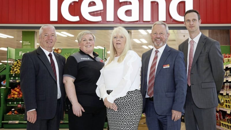 Pictured at the opening of Iceland&#39;s new store at the Park Centre are John Boyle, operations manager at the Park Centre, Lesley Hughes, Iceland store manager, Ruth Lindsay, Park Centre manager, George Howie, area manager Iceland and John Lowry, CBRE 