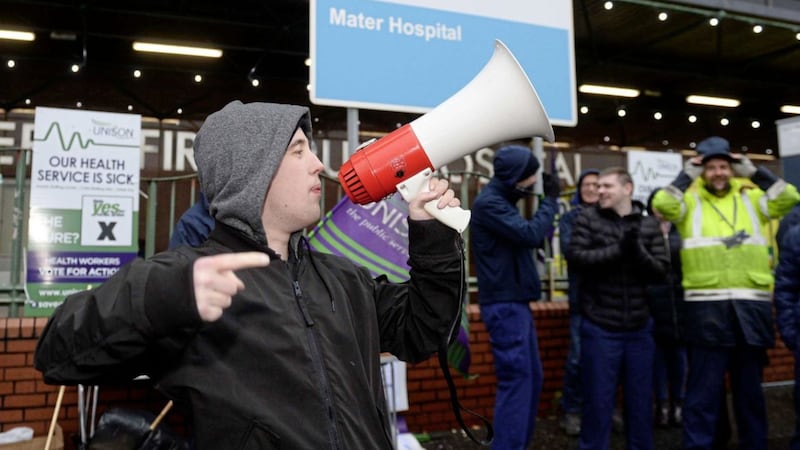 Today&#39;s strike by healthcare workers and nurses will be on a scale never seen before in Northern Ireland. Picture Mark Marlow. 