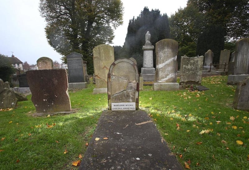 The grave of Margorie McCall in Shankill graveyard in Lurgan, a tale of a woman buried alive. Picture by Mal McCann