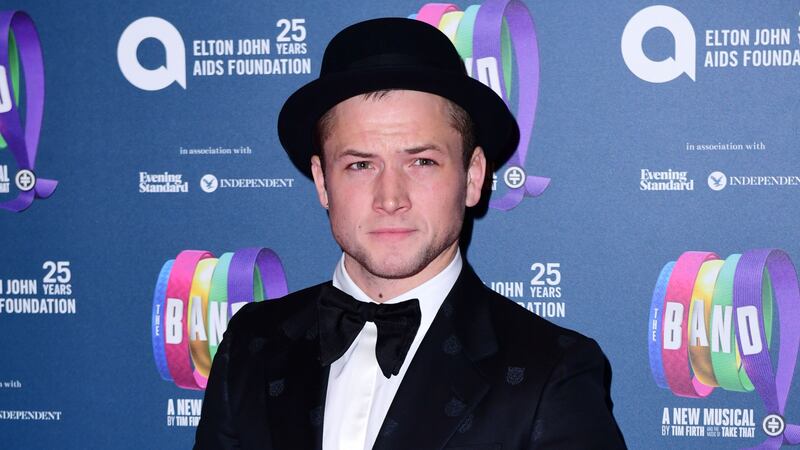 Taron Egerton was at a charity performance of the musical The Band based on the music of Take That.