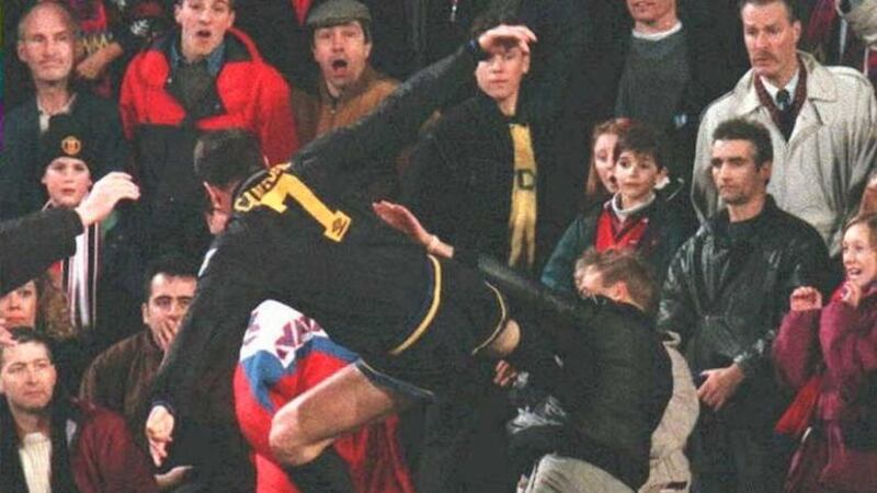 Eric Cantona's infamous attack on Crystal Place fan Matthew Simmons, as he walked off Selhurst Park after being red-carded, attracted global headlines.&nbsp;