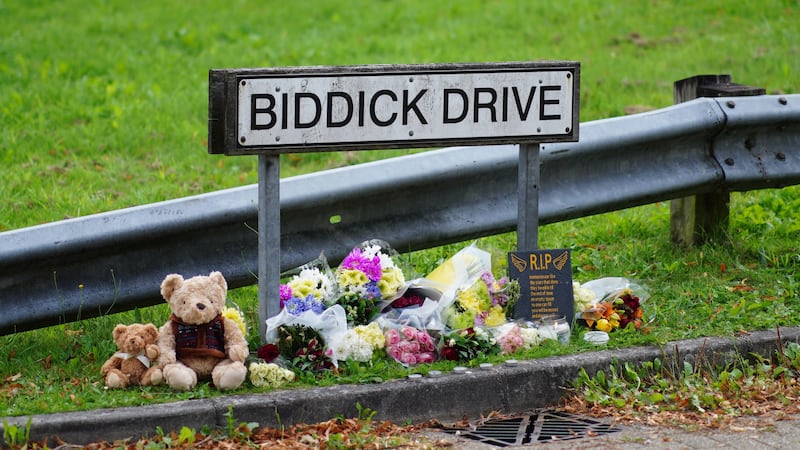 Tributes left in Biddick Drive in the Keyham area of Plymouth after the incident in 2021 (Ben Birchall/PA)