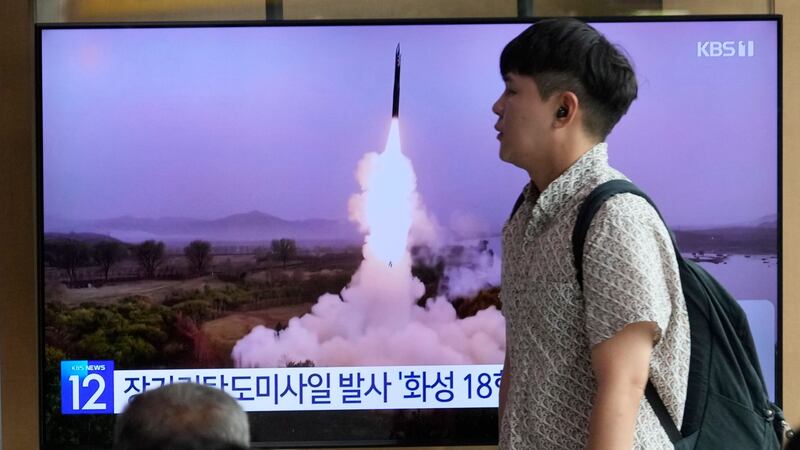 North Korea has fired its first intercontinental ballistic missile in three months, two days after threatening ‘shocking’ consequences to protest over what it called provocative US reconnaissance activity (Ahn Young-joon/AP)
