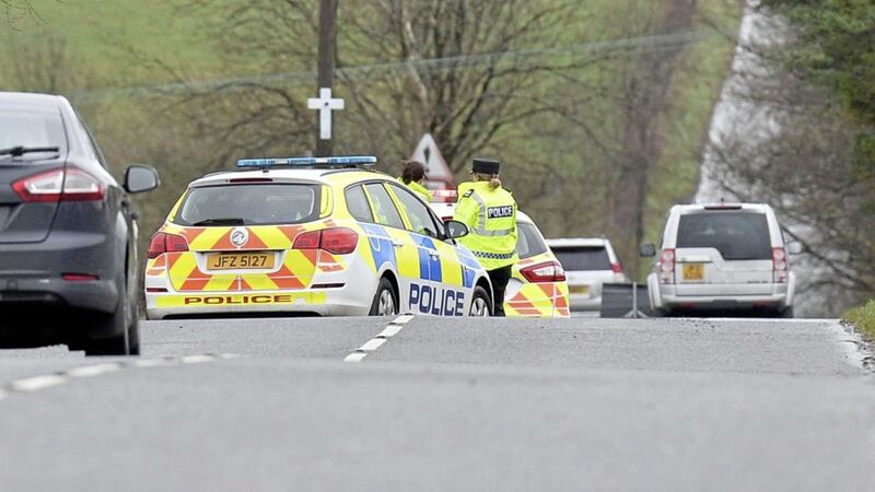 Police at the scene of the fatal crash on the Ballyhill Road near Nutts Corner, Crumlin. Picture: Colm Lenaghan/Pacemaker 