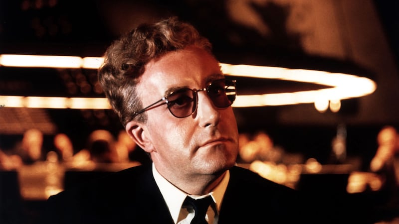 A colour photo of Peter Sellers as Dr Strangelove in a scene from Dr Strangelove