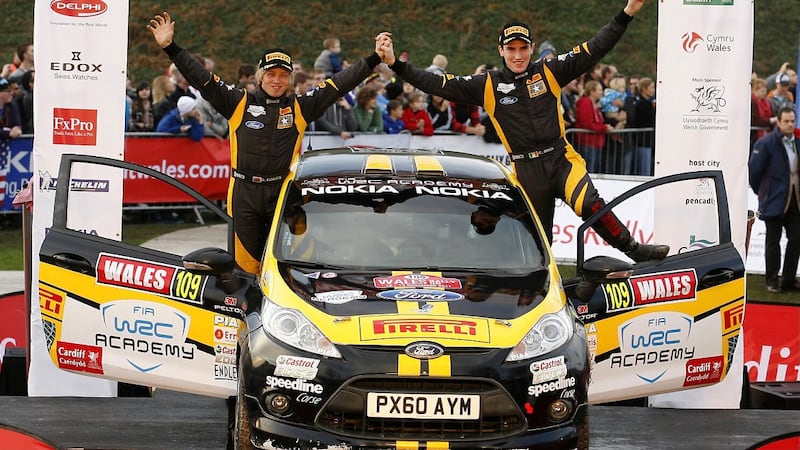 Craig Breen pictured right in 2011 with then co-driver Gareth Roberts