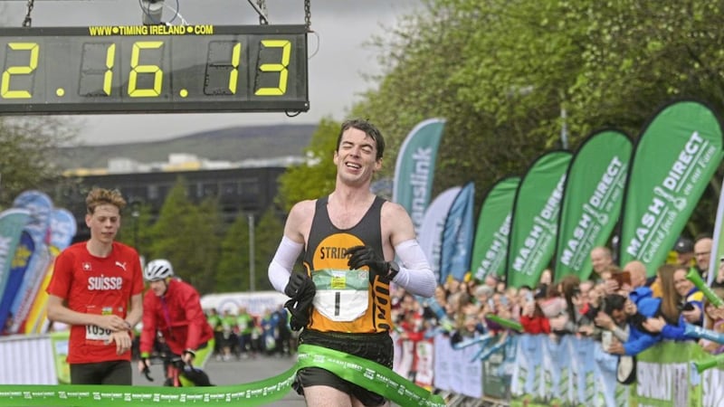 Irish Olympic athlete Paul Pollock won this year&#39;s Belfast City Marathon. Picture by Mark Marlow 