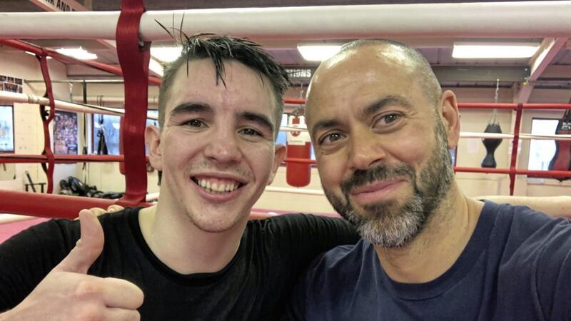 Michael Conlan with his trainer Adam Booth 