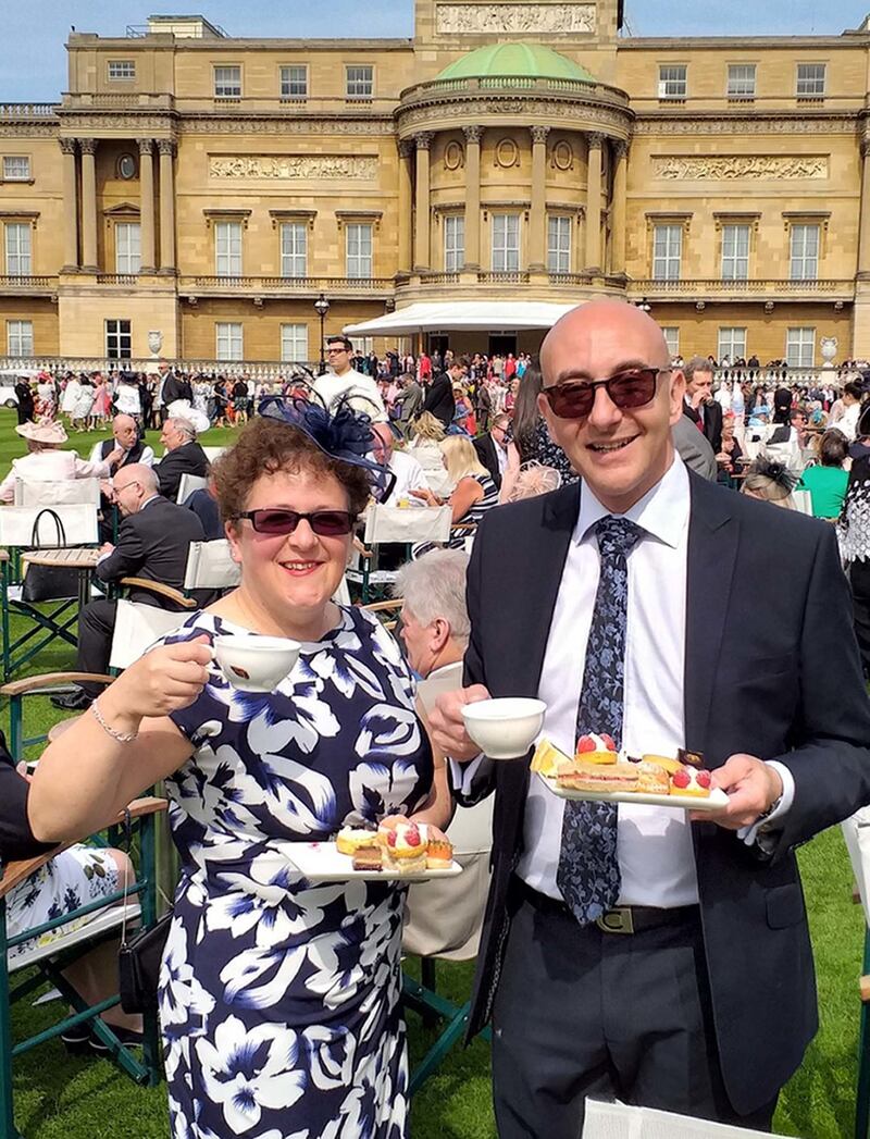 Michelle Beaver, pictured with her husband Peter, met the King during a garden party at Buckingham Palace in 2019