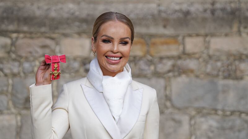 The former model received the honour from the Princess Royal at Windsor Castle.