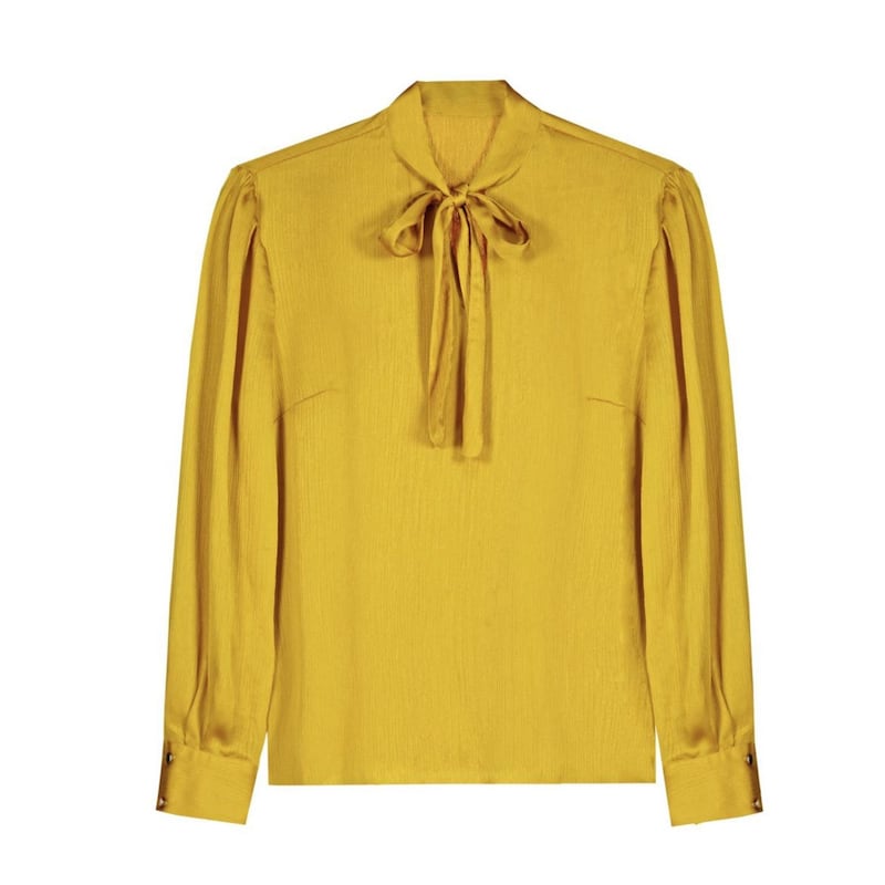 Satin Yellow Bow Blouse, &pound;16 from F&amp;F 