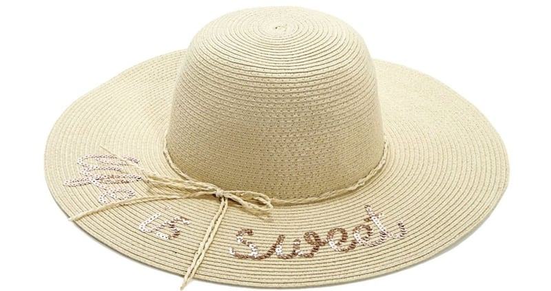 Boohoo&nbsp;Louise Sequin Slogan Straw Hat, &pound;7, Boohoo 