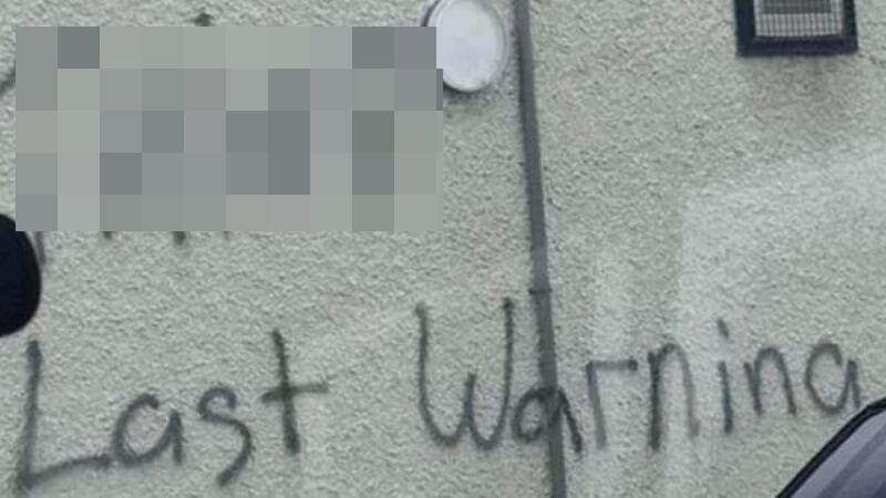 Threatening graffiti in Bushmills