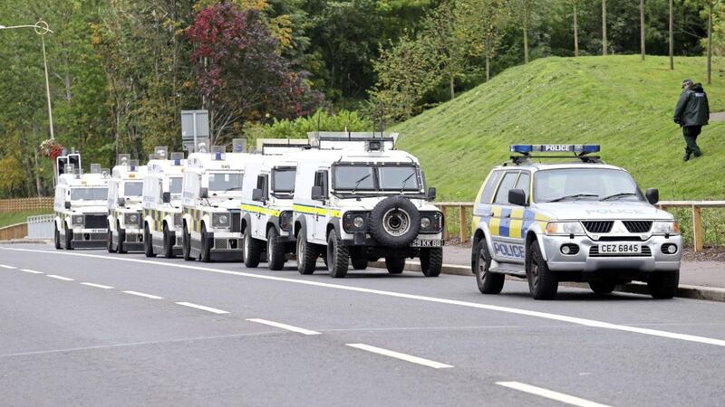 Searches were carried out by the PSNI and British army in the McKinstry Road area of Twinbrook after reports that a device was left in the area. Picture by Mal McCann. 