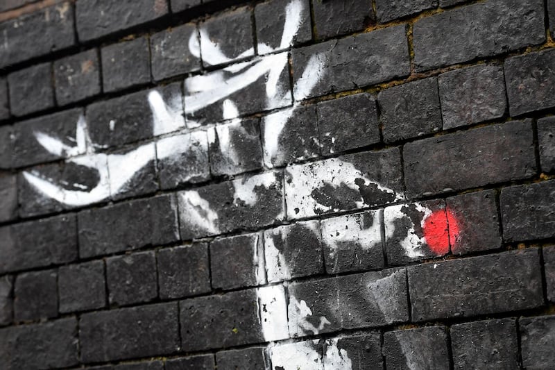 A new Banksy artwork in Birmingham’s Jewellery Quarter appears to have been vandalised