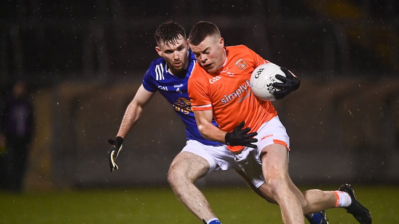 Aidan Nugent in action for Armagh against Cavan in last night’s Dr McKenna Section C showdown. Picture by Sportsfile