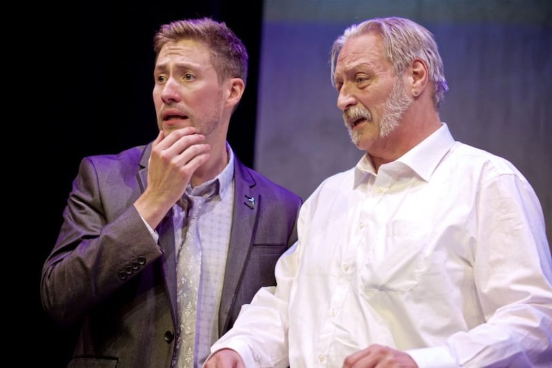 Shaun Blaney and BJ Hogg in <em>Three's A Shroud</em>, directed by Martin Lynch, at the Waterfront Studio, Belfast