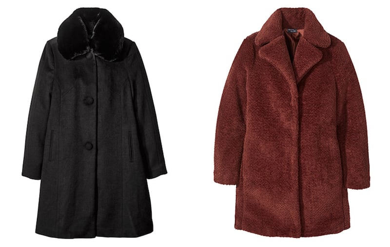 &nbsp;Black coat with detachable collar &pound;24.99 and burgundy coat &pound;24.99
