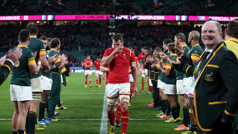 Wales captain Sam Warburton leads his team-mates off the pitch following their defeat to South Africa at Twickenham on Saturday<br />Picture: PA&nbsp;