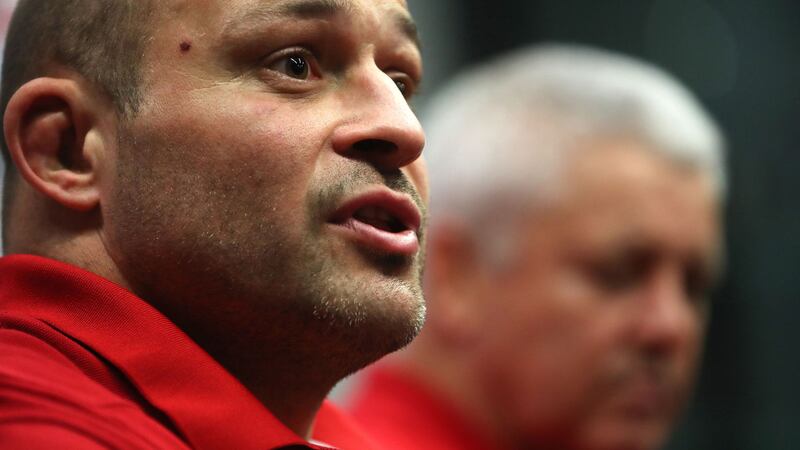 British and Irish Lions' Rory Best (left) and head coach Warren Gatland during a press conference at Meridian Energy, Wellington. &nbsp;