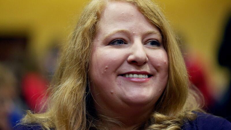 Alliance Party's deputy leader Naomi Long who is set to be elected as the new leader of the party at a special meeting of the party council in the Park Avenue Hotel, Belfast. Brian Lawless/PA Wire