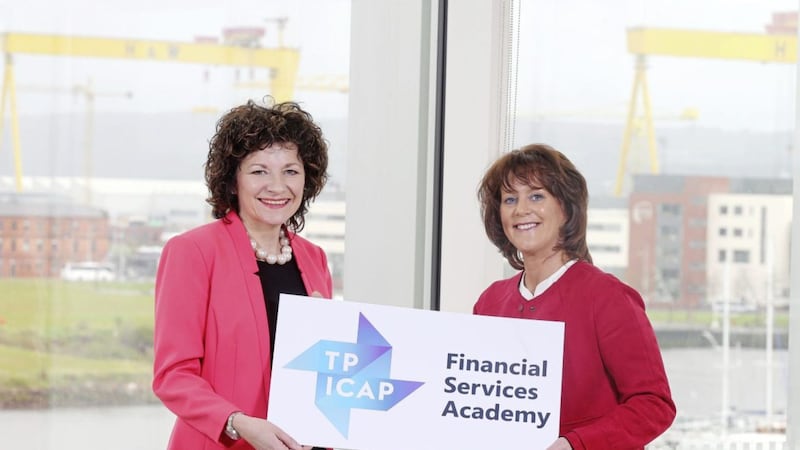 Ann Williamson, Department for the Economy and Rosie Gormley, head of TP ICAP Belfast 