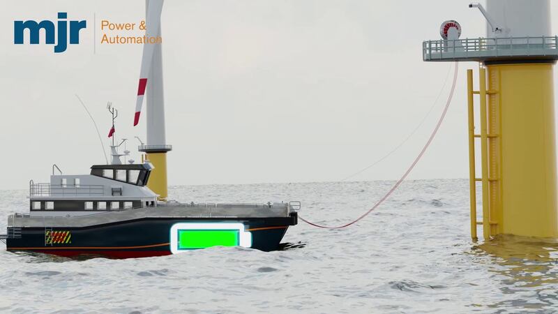 A proposed electric boat charging point attached to a wind turbine